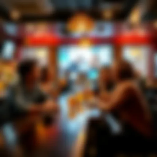 A group of four friends sitting at a bar, laughing and having fun, representing the camaraderie in 'How I Met Your Mother'