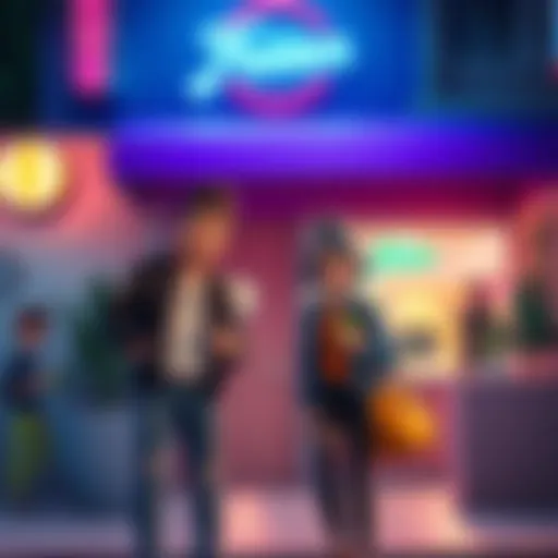 Frieren and her friend Joan acting silly outside a club, enjoying their time together