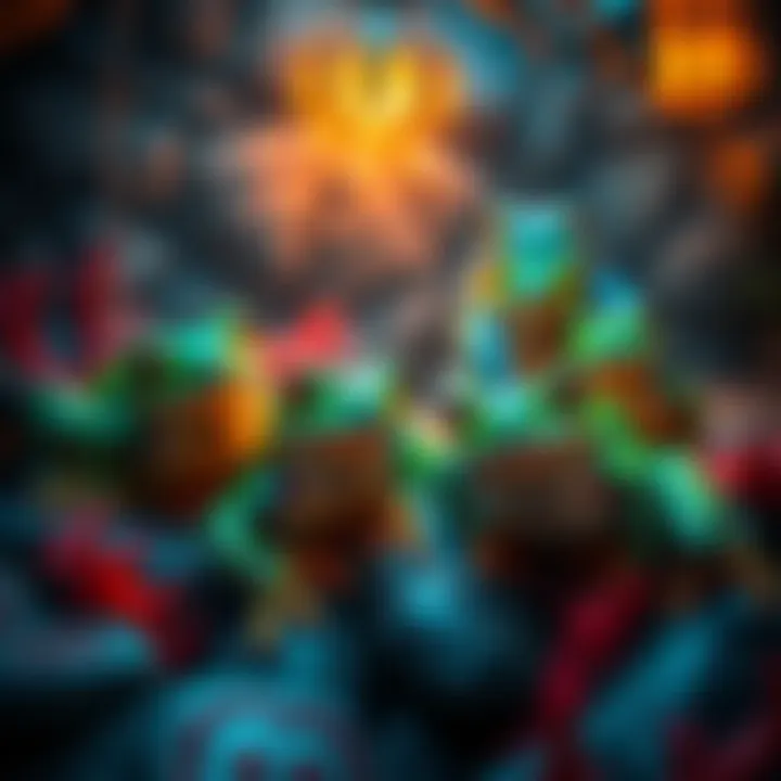 Colorful frogs are shown in a dungeon setting, engaging in breeding activities amidst various dungeon elements.