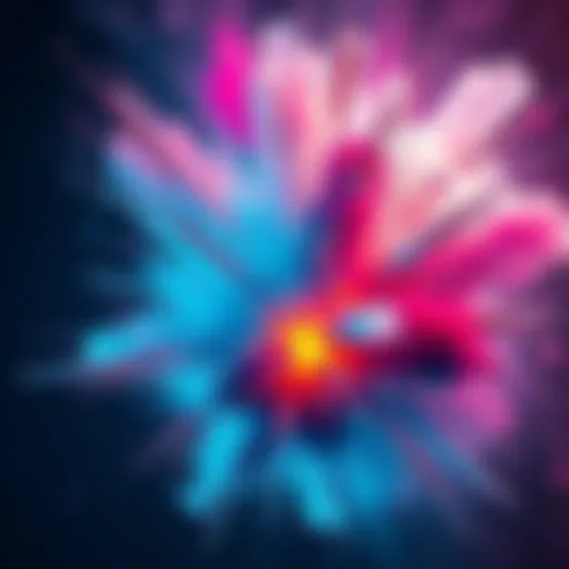 A visually striking frozen explosion effect created by Jason Key, showcasing vibrant splats and icy textures.