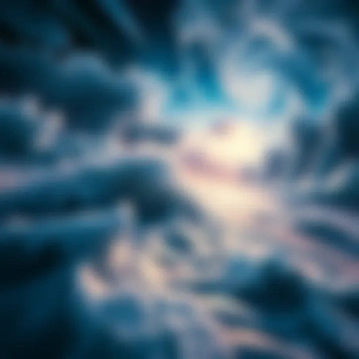 A blend of frozen ocean waves and swirling cosmic storms in a vibrant universe.
