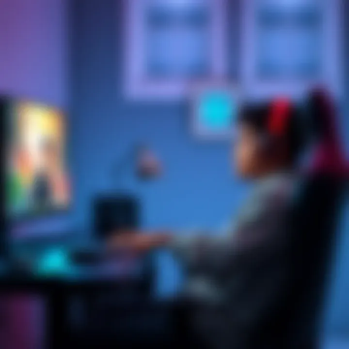 Gamer frustrated at desk A frustrated gamer sitting at a desk with a gaming setup, looking at the screen with a puzzled expression after two hours of play.