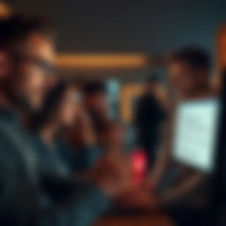 A group of people expressing frustration in a discussion about ChatGPT's condescending responses, with one person showing a computer screen displaying ChatGPT's text.