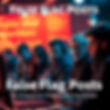 Frustrated people discussing misinformation Group of people expressing frustration over false flag posts in an online forum setting