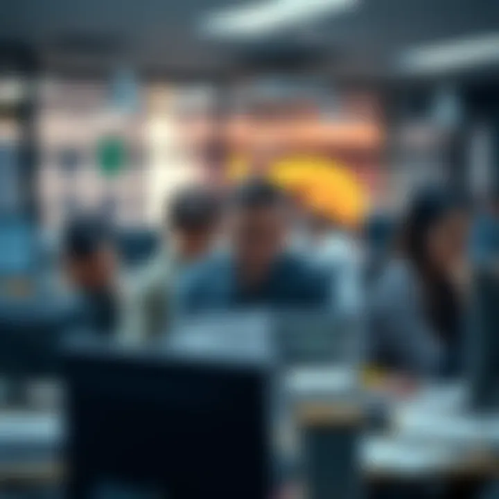 A group of people looking frustrated at their desks, with papers and computers around them, showing signs of stress over automation.