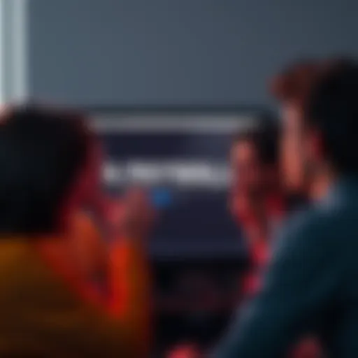 A group of frustrated people looking at a computer screen with a paywall message, showing disappointment and concern about the new platform.