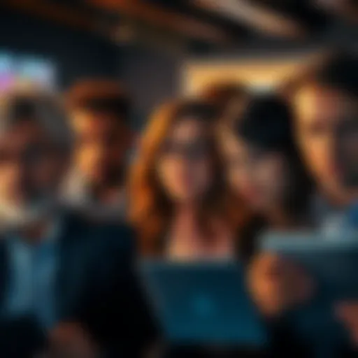 A group of people with frustrated expressions looking at their devices while trying to use Claude for work, showing signs of disappointment.