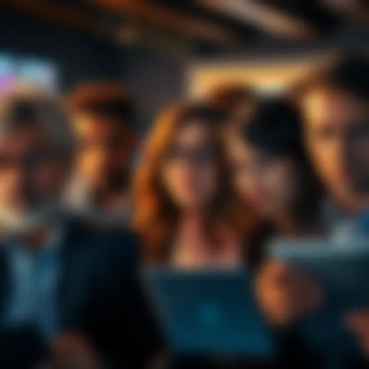 A group of people with frustrated expressions looking at their devices while trying to use Claude for work, showing signs of disappointment.