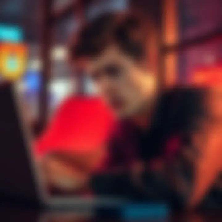 A person looking frustrated while reading a long chat response on their laptop