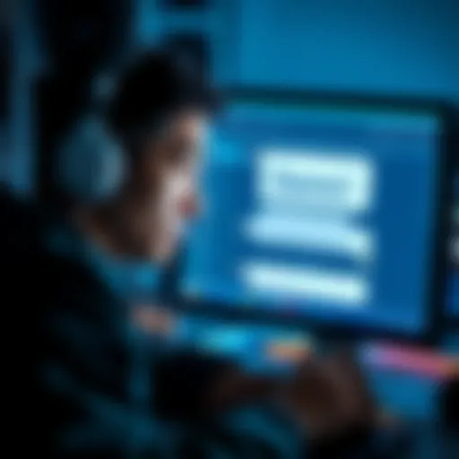 A person looking frustrated while chatting with a bot on a computer screen, with the phrase 'Damn' visible in the chat window.