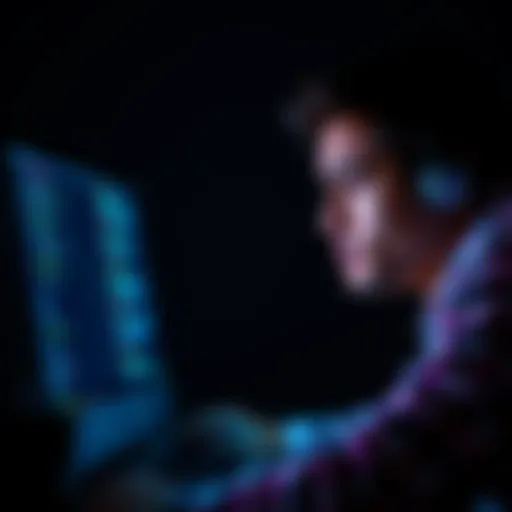 A person looking frustrated while reading text on a computer screen, symbolizing issues with ChatGPT's word choices