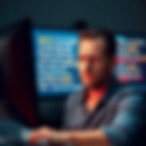 A person looking annoyed while reading clichéd online phrases on a computer screen, expressing their frustration with a furrowed brow.