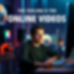 A young person sitting at a computer, looking confused and tired while watching online videos