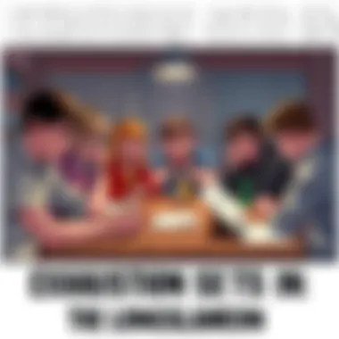 A group of people sit around a table, looking bored and frustrated during a role-playing game session with Longsqueak. Repetitive dialogue is seen on their sheets.