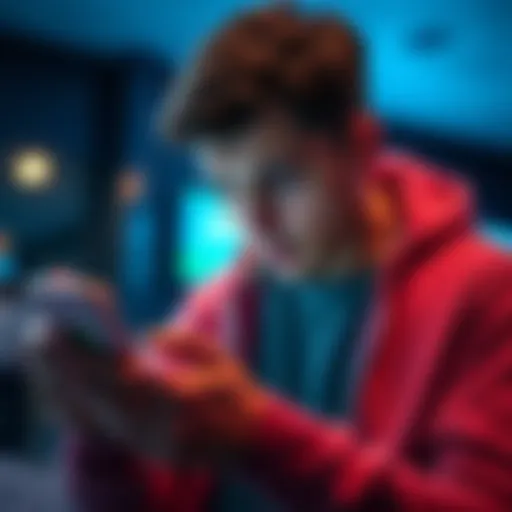 A person looking frustrated while using the Spotify app on a smartphone, unable to access features and playlists.