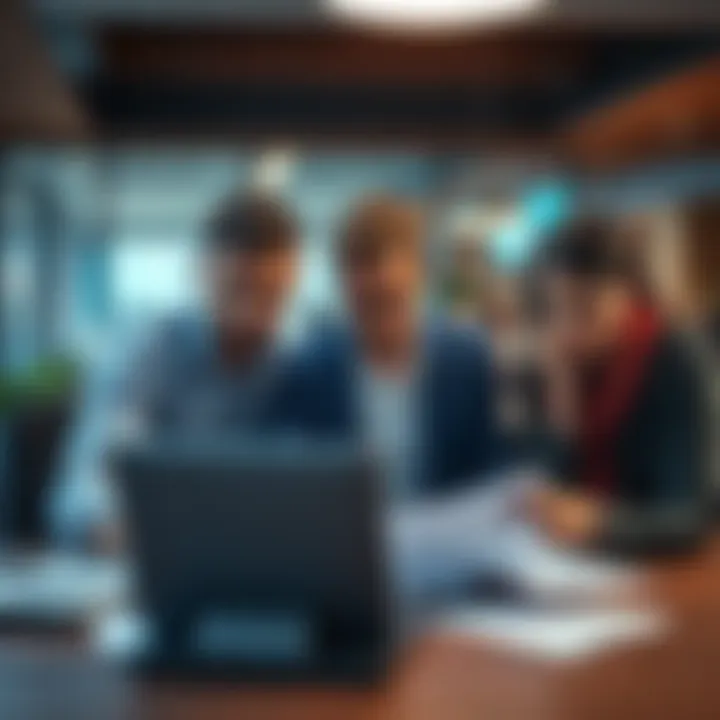 A team of professionals expressing frustration over project delays, with documents and a laptop on the table, illustrating the challenges faced by Fable and Opus.