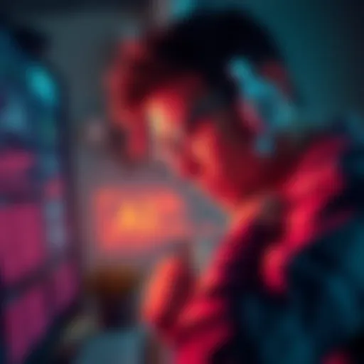 A person showing frustration while interacting with an AI interface on a computer screen