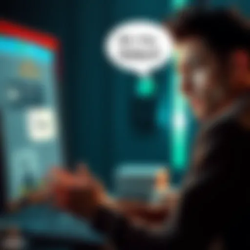 A person looking frustrated while using ChatGPT on a computer, with a speech bubble showing the phrase 'Hi, I’m Robert'