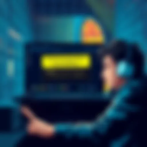 A person looks frustrated while using a computer, showing a blocked screen with a warning about soft bans in ChatGPT Superjail.