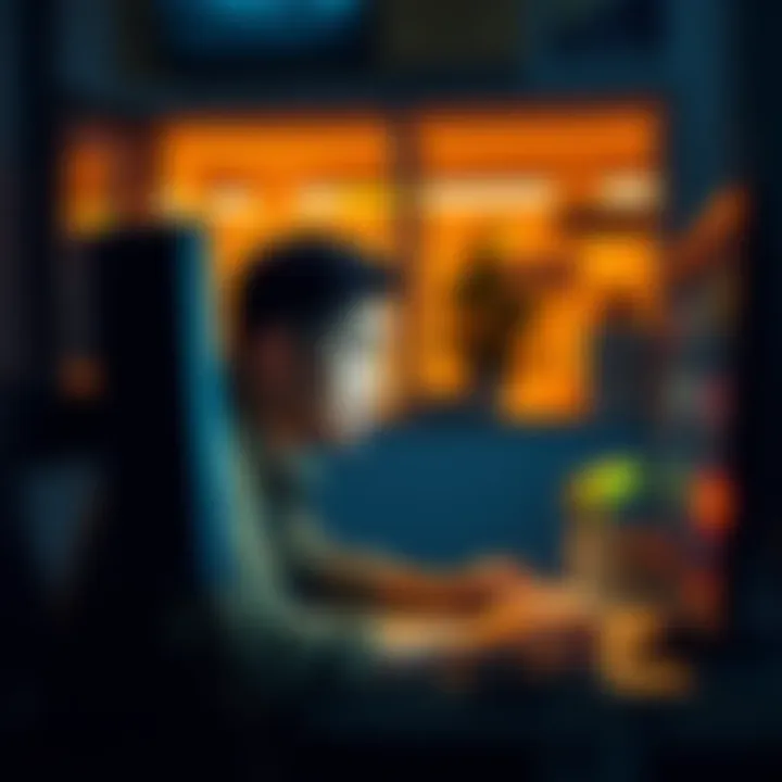 A person looking frustrated while using a computer, with a chat window open showing unclear responses.