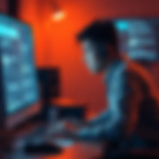 A person sitting at a desk, looking frustrated while using a computer, with images of unfulfilled prompts on the screen.