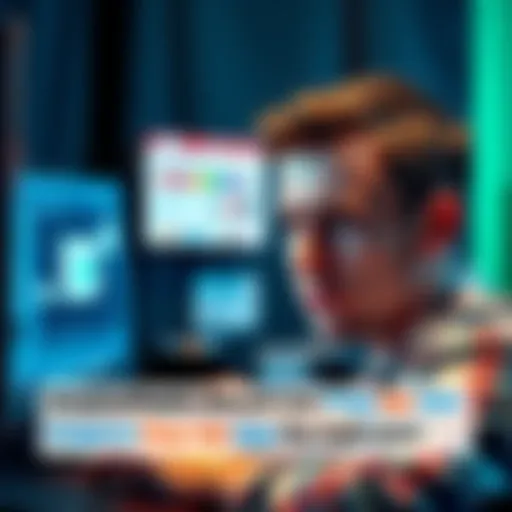 A person looking annoyed at their computer screen with multiple pop-up ads appearing, highlighting the frustration of paid users.