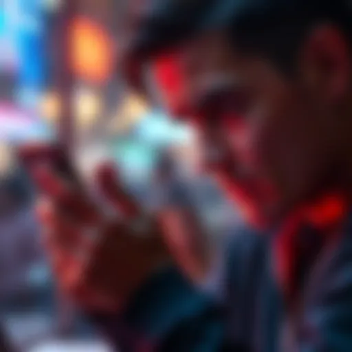 A person looking annoyed while trying to interact with a smart assistant on a smartphone, showcasing difficulties in using AI features