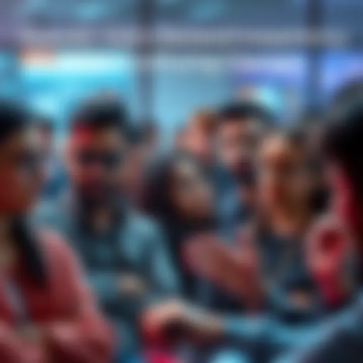 A group of diverse people expressing frustration over AI updates in a digital forum setting