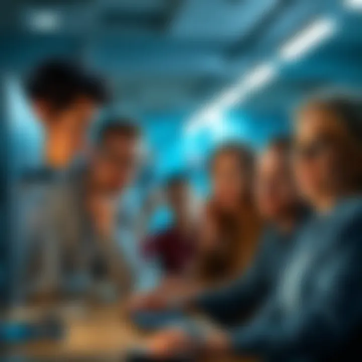 A group of frustrated people looking at a computer screen with confused expressions, showing their displeasure with bugs and UI changes.