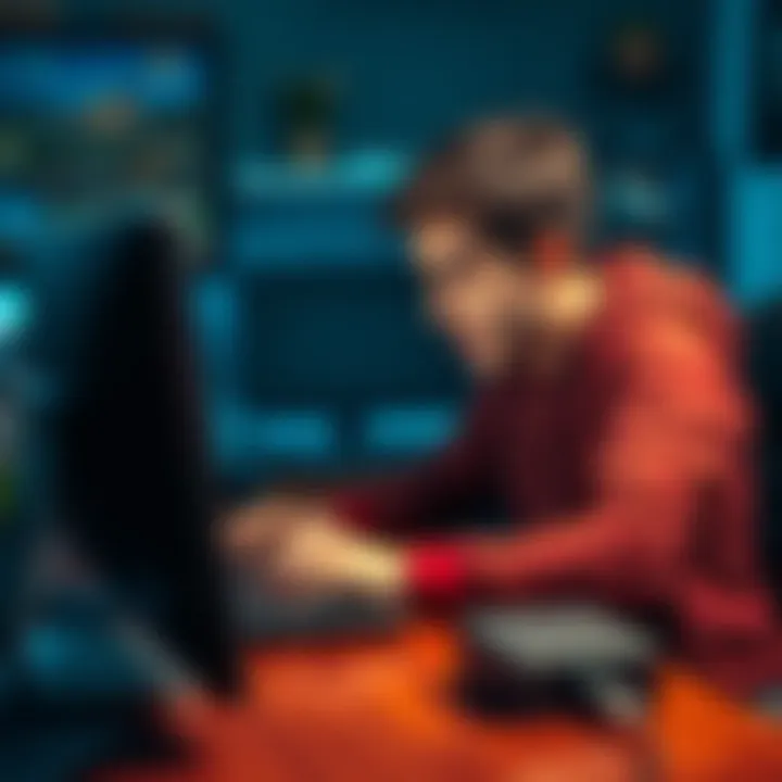 A person sitting at a computer, looking frustrated while typing on a keyboard, representing the struggle of being heard in online discussions