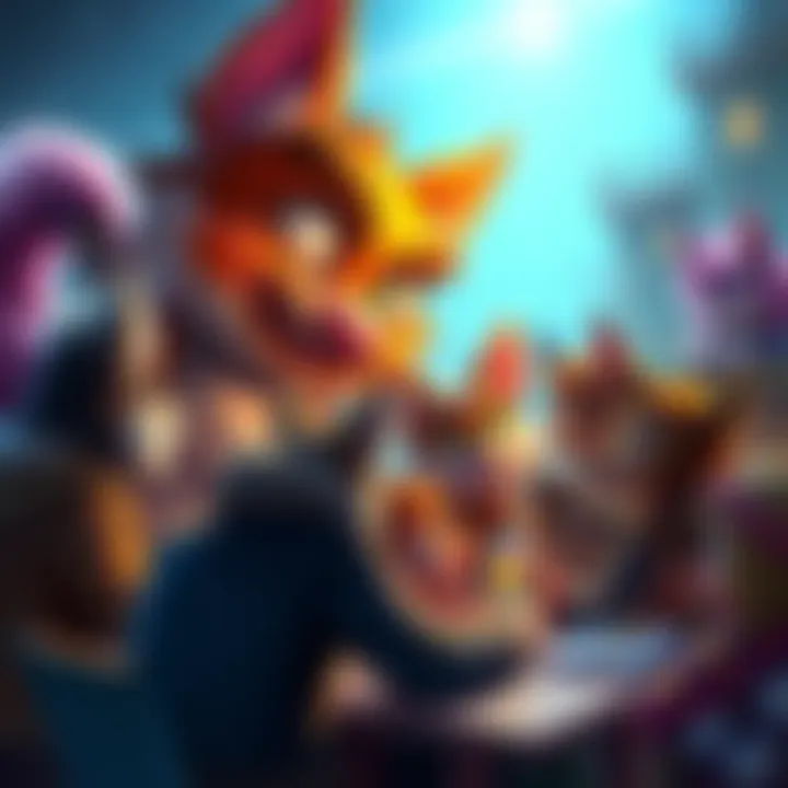 A group of furry fans engaging in lively discussions about Scaredy Cat Giant on a forum
