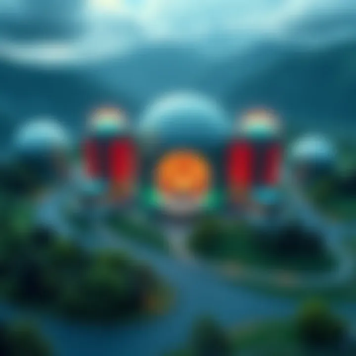 A futuristic fusion energy plant with advanced technology surrounded by green landscapes in Europe.