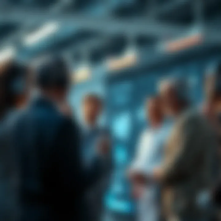 A group of experts discussing future technologies and society changes.