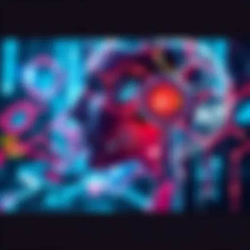 A futuristic view of artificial intelligence with digital elements representing technology and society's evolution.