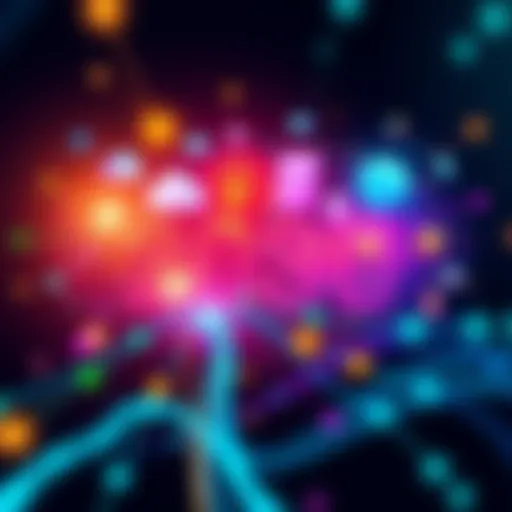 A colorful graphic showing various icons representing technology, environment, and social change, symbolizing predictions for the year 2030.
