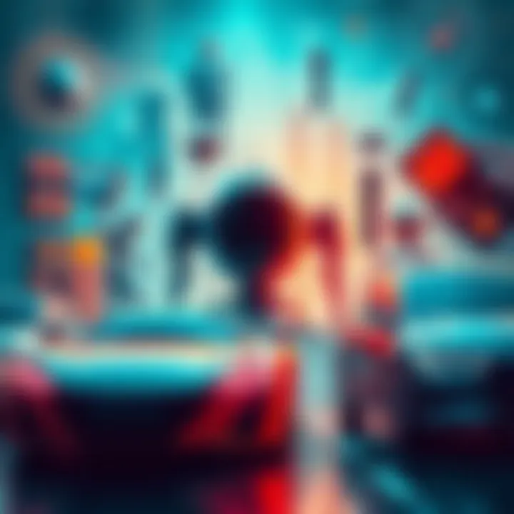 A collage of futuristic gadgets including self-driving cars, smart robots, and AI interfaces, symbolizing transformative technology by 2035.