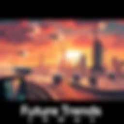 A futuristic city skyline with advanced technology and flying vehicles, showcasing potential developments over the next few centuries.