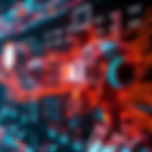 A digital representation of advanced AI technology with glowing circuits and data streams, symbolizing the potential for omnipresence and intelligence by 2045.