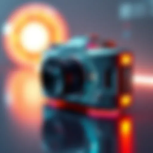 A sleek, futuristic camera inspired by science fiction, showcasing a 3D imaging innovation.