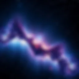 A visual representation of a galaxy map highlighting strands of cosmic filaments connecting various galaxy clusters.