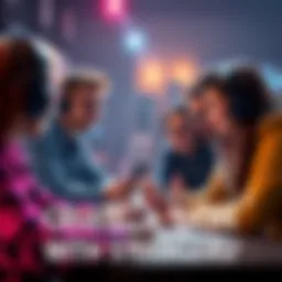 A group of people brainstorming ideas for a video game project together.