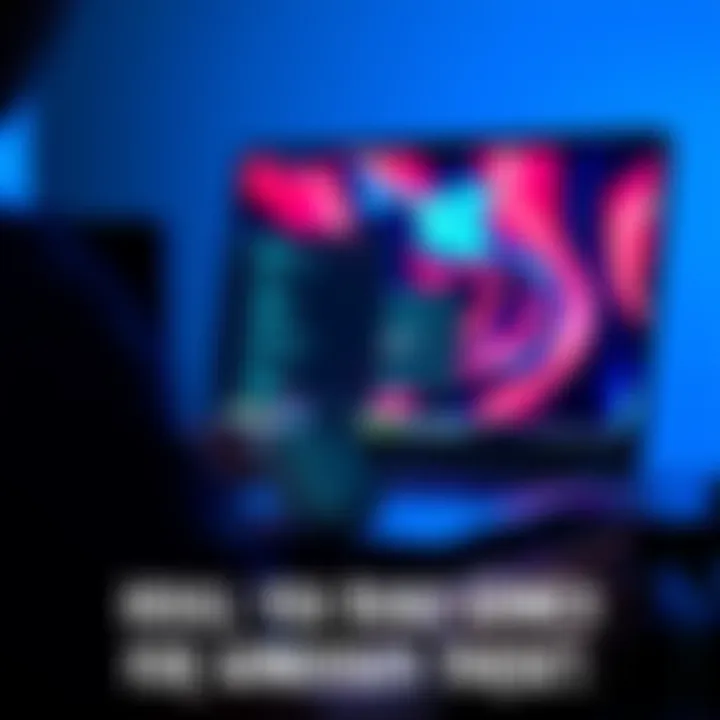 A person working on game development using a MacBook Pro, with a Windows-themed background on the screen.