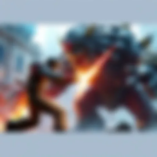 A screenshot showing a game character battling a boss with updated graphics and effects, illustrating the evolution of gameplay after player feedback.