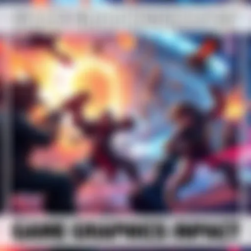 A vibrant gaming scene showcasing detailed graphics and animation with characters battling in an immersive environment.