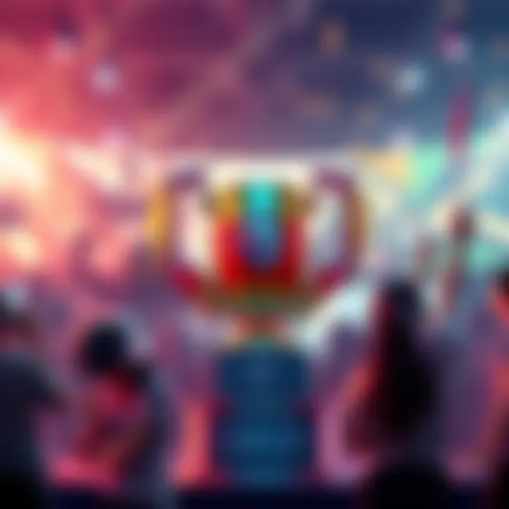 A solo game developer celebrating their victory at Unity Summer Showcase 2025 with a trophy, surrounded by game art and awards, showcasing their achievement in the gaming community.