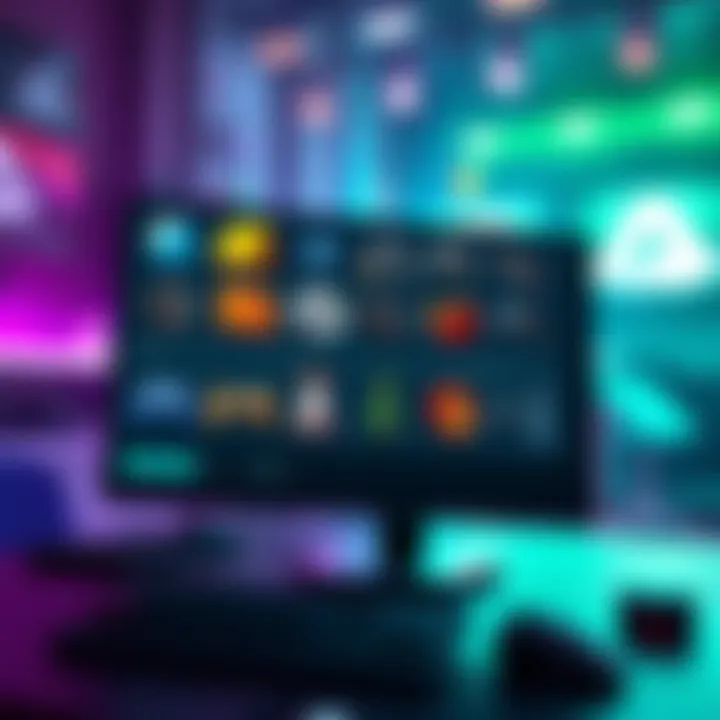 A computer screen displaying 2D and 3D game assets being generated by AI tools.