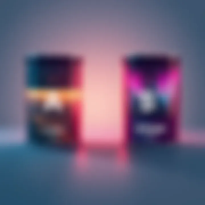 Two different designs for a game's Steam page capsules, one featuring the current style and the other showcasing a more immersive in-game theme.