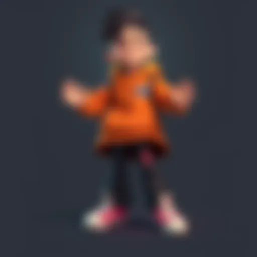 A humorous game character design showing missing legs, highlighting the developer's art style and growth after six years