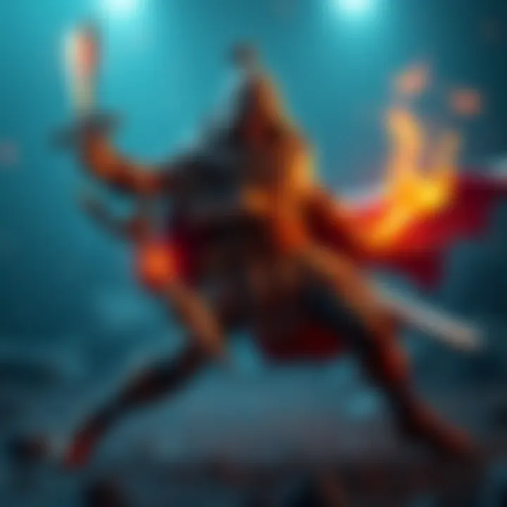 A game character using modular locomotion features, showcasing smooth movement and sword combat in a fantasy setting.