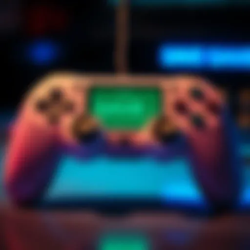 A game controller with a save icon, symbolizing quick-saving in RPGs